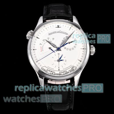 V+ Factory Swiss Replica Jaeger-LeCoultre Master Geographic White Dial Dual-Time Watch 